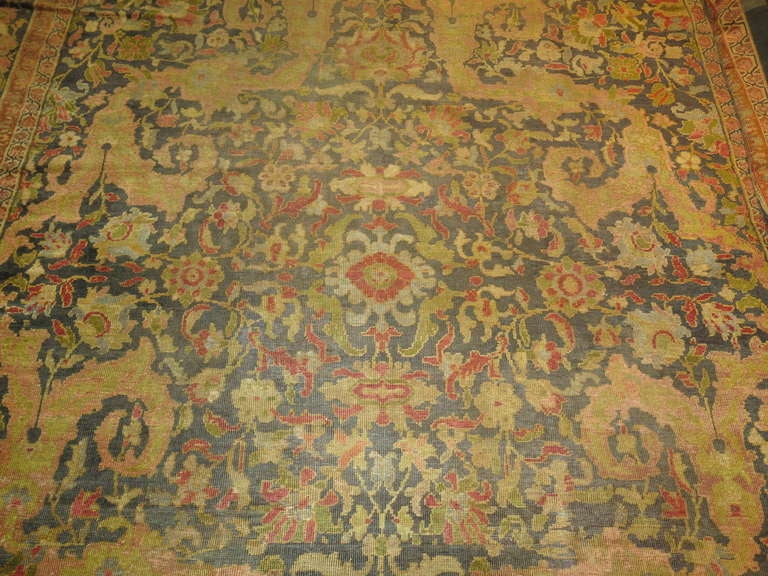 Green 19th Century Sultanabad Carpet Attributed to Ziegler and Co For Sale 4