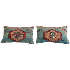 Pair of Antique Persian Serapi Pillows