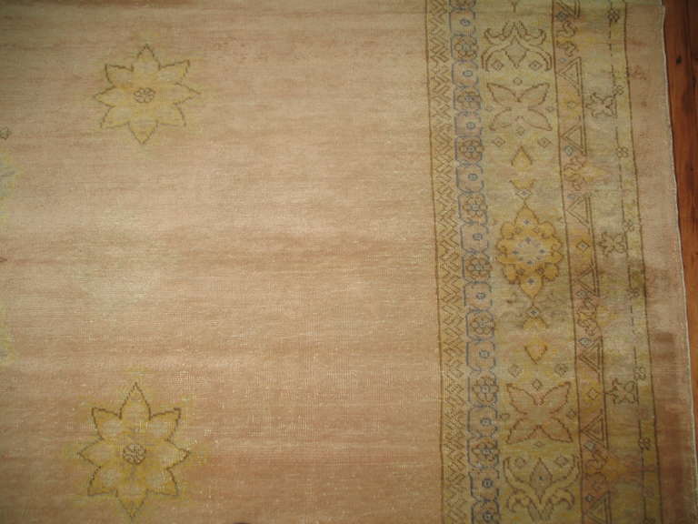 Pink Turkish Oushak  Rug In Good Condition In New York, NY