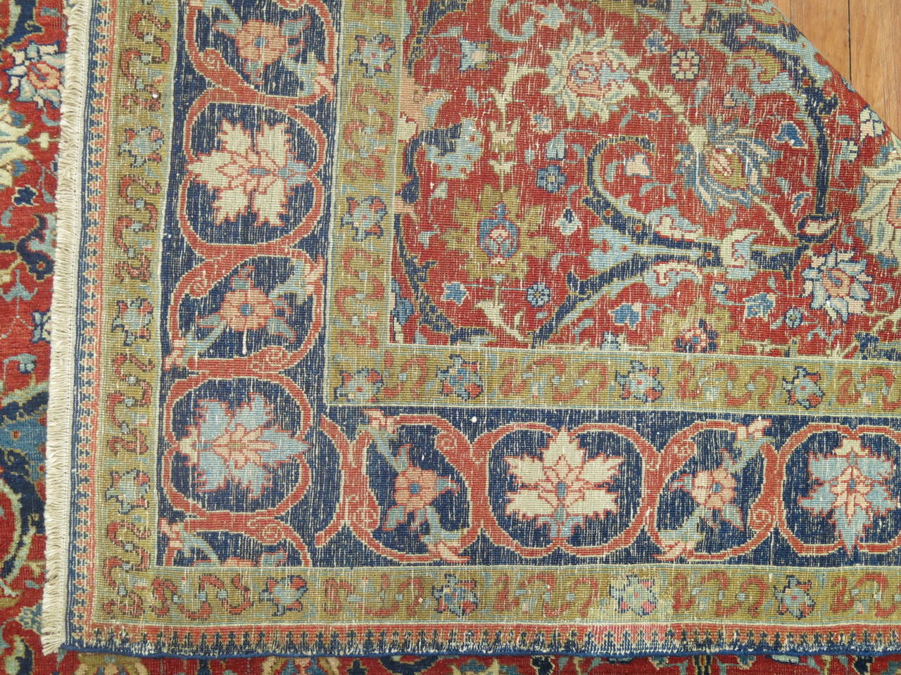 Exquisite finely woven late 19th century Persian Tabriz.

7'8'' x 11'1''

Since the middle of the 19th century, Tabriz has lead a resurgence in Persian carpet-weaving both for domestic use and for export. With strict standards of craftsmanship and