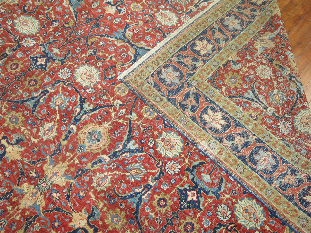 Wool 19th Century Antique Persian Tabriz For Sale