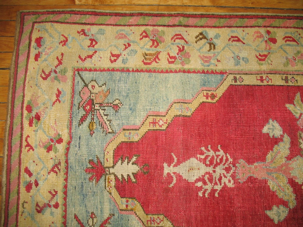 Hand-Knotted Antique Turkish Melas Rug