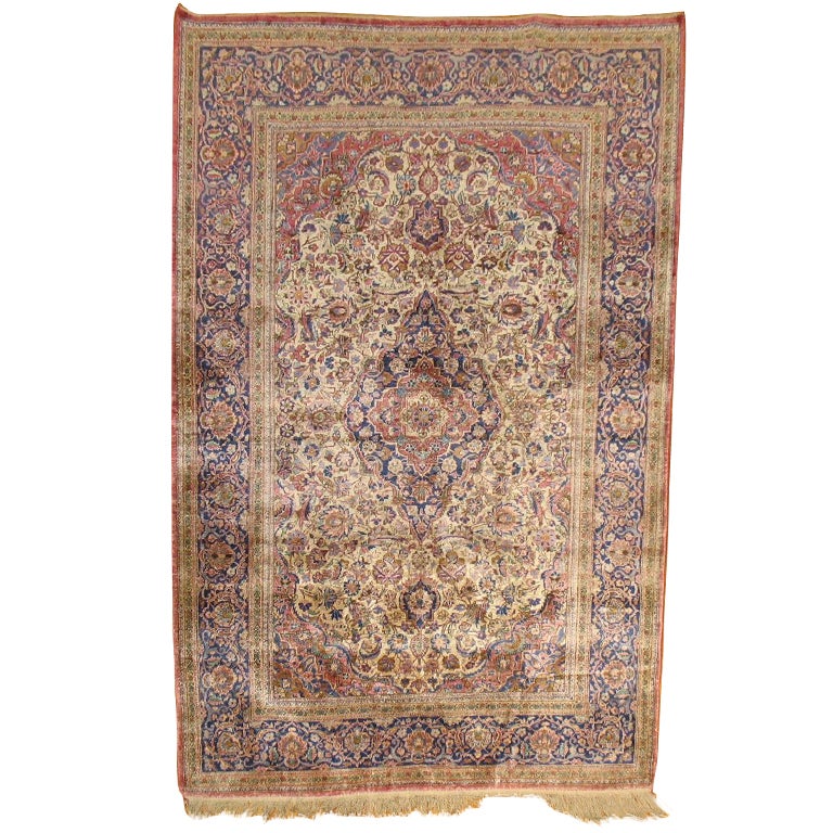 Silk Kashan Rug at 1stdibs
