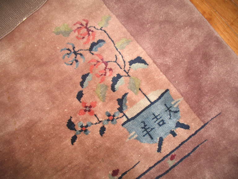 Wool Chinese Art Deco Square Rug