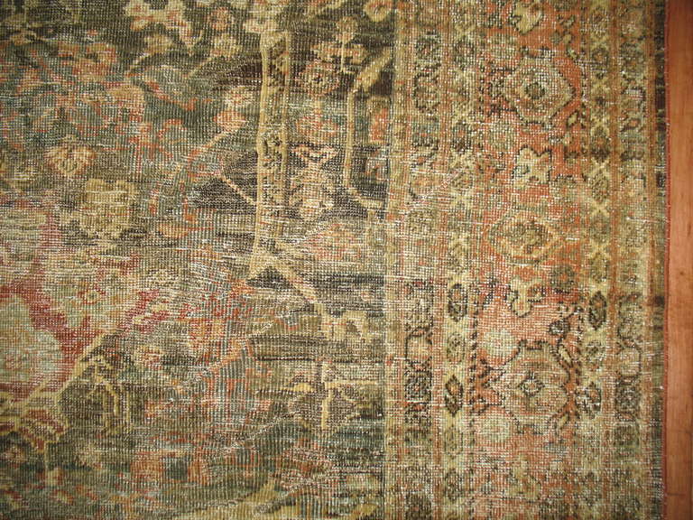 Hand-Crafted Antique Distressed Persian Mahal Rug