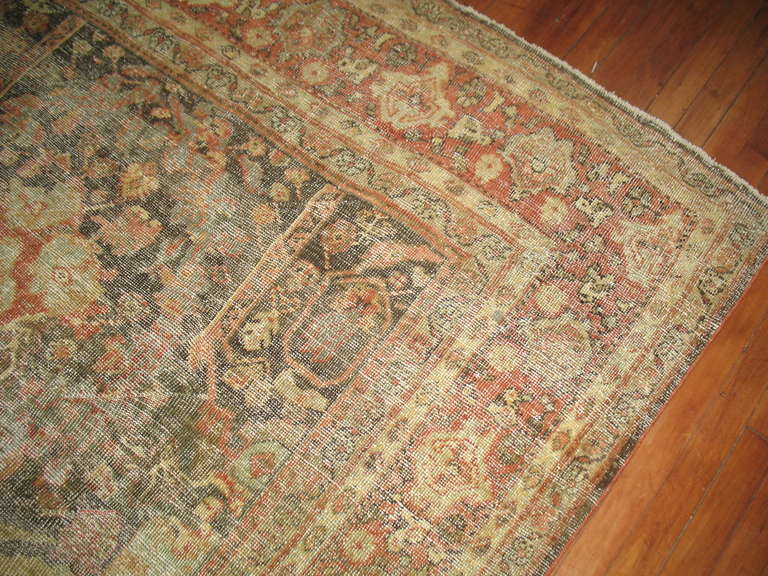 Antique Distressed Persian Mahal Rug 3