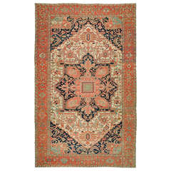 Antique Persian Heriz Serapi Rug 12