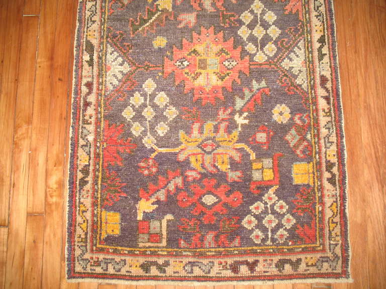 Hand-Knotted Wool Turkish Oushak Runner