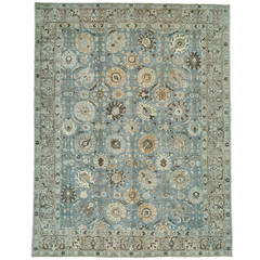 Blue Persian Tabriz Rug 11