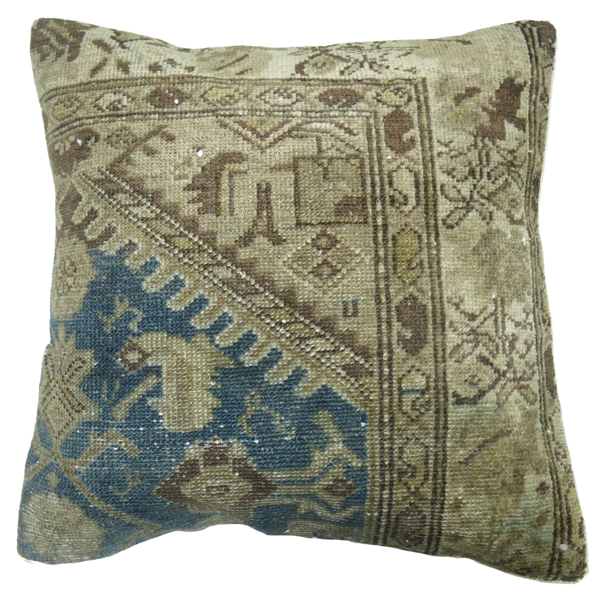 Light Blue Persian Malayer Rug Pillow