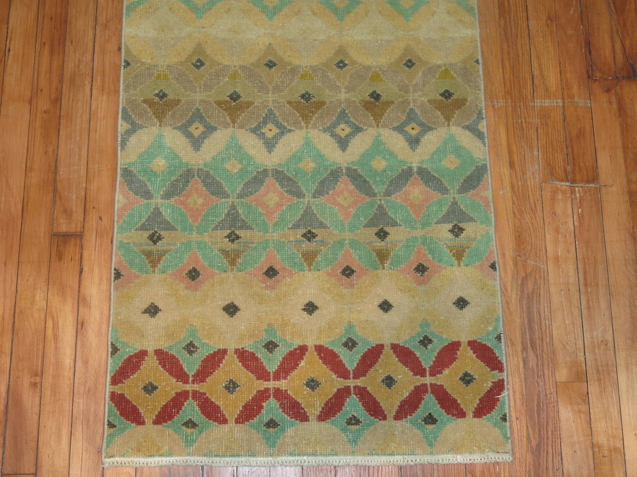 Hand-Knotted Midcentury Turkish Anatolian Runner For Sale