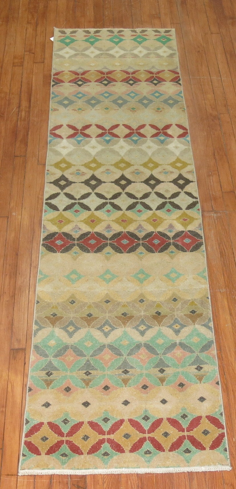 Colorful vintage one of a kind narrow Turkish Anatolian runner.