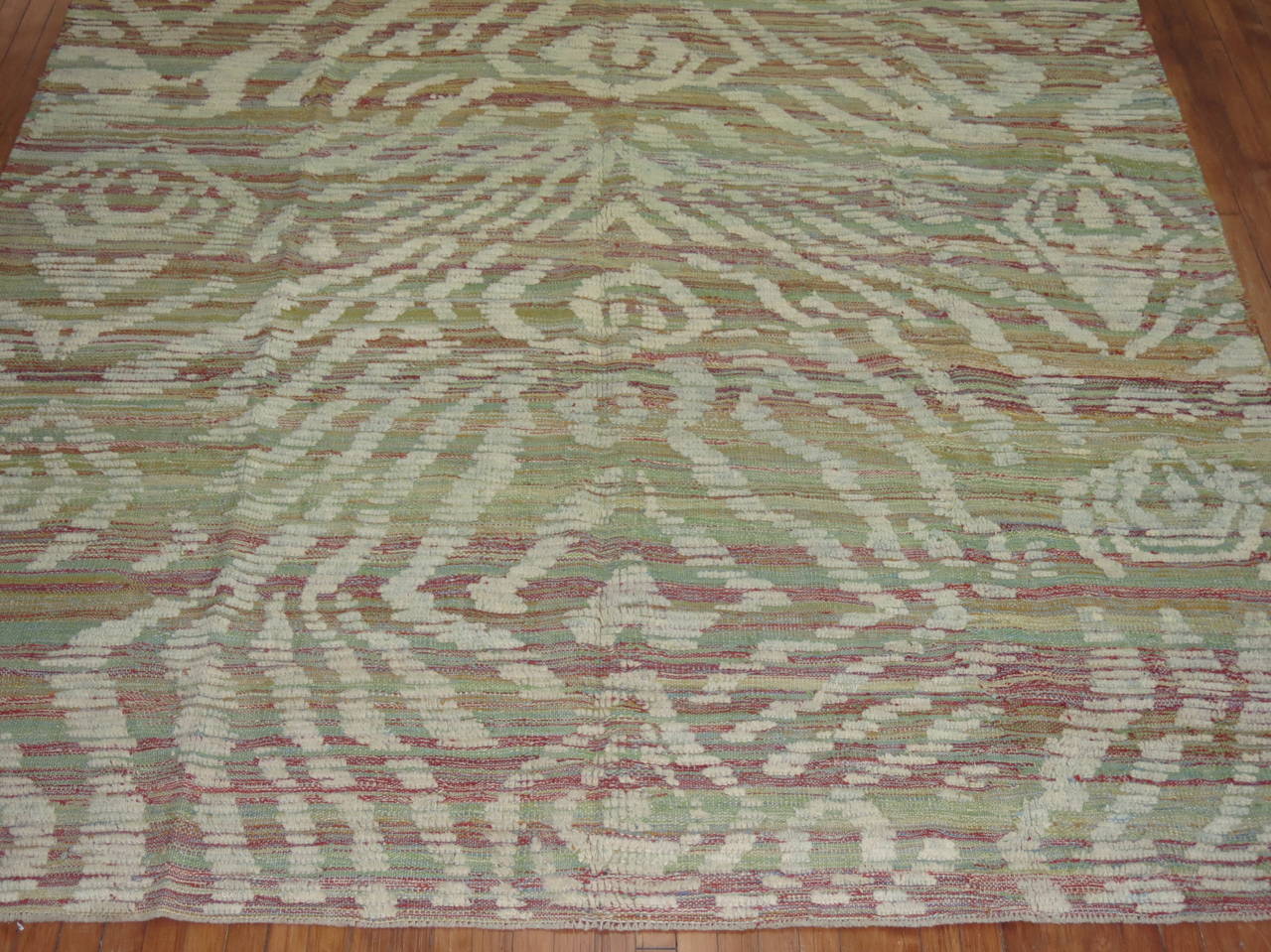 Hand-Knotted Turkish Inspired Flat-Weave Carpet For Sale