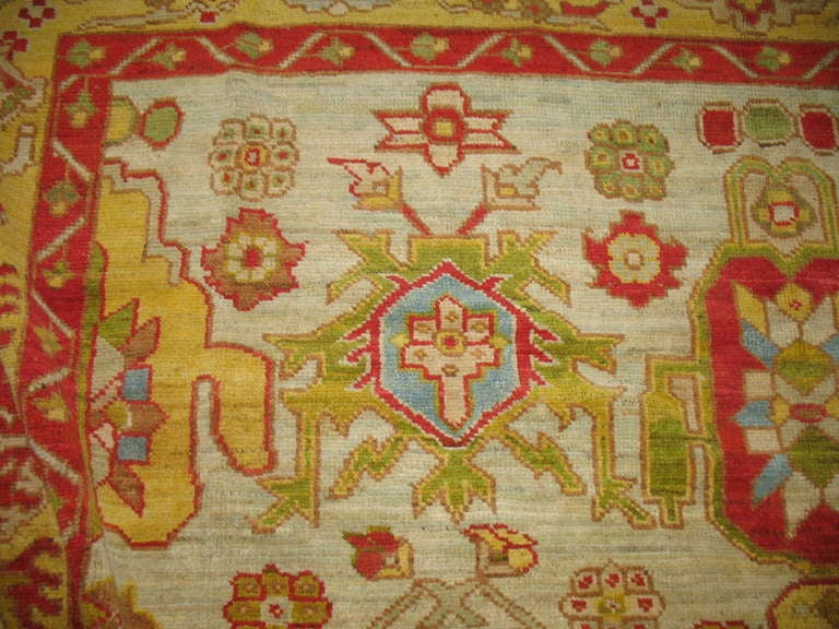 Wool A vintage turkish oushak rug