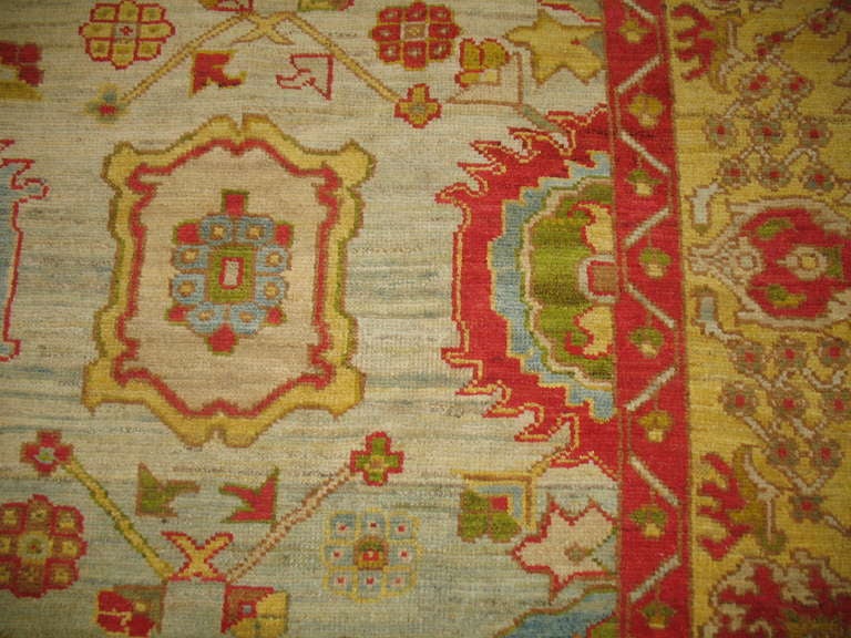 A vintage turkish oushak rug 3