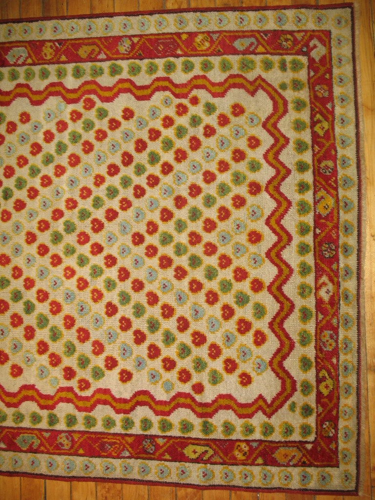 Early 20th century turkish rug with cheerful colors