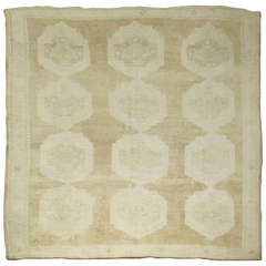 Vintage Turkish Kars Oushak Rug