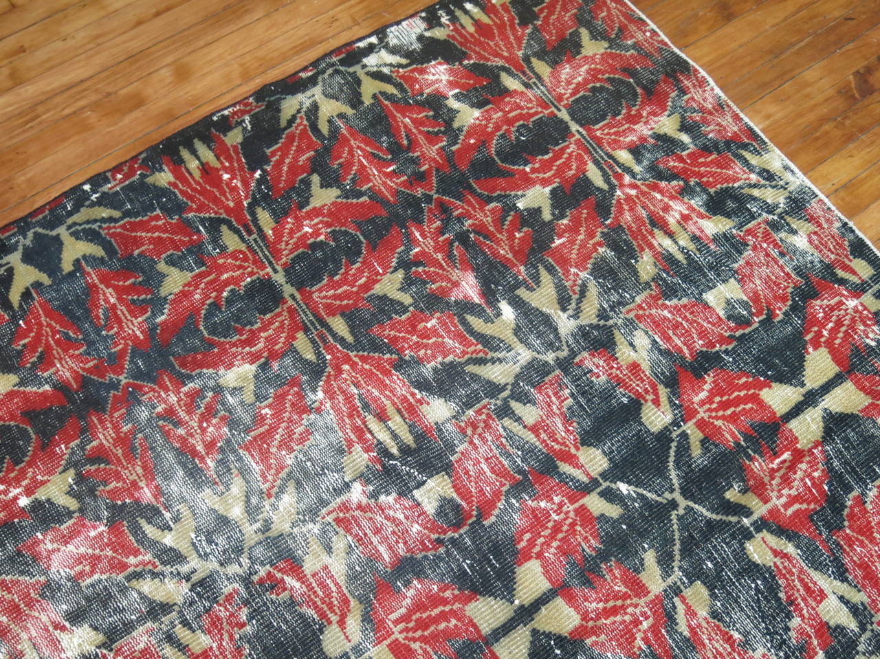 20th Century Vintage Turkish Weathered Rug For Sale