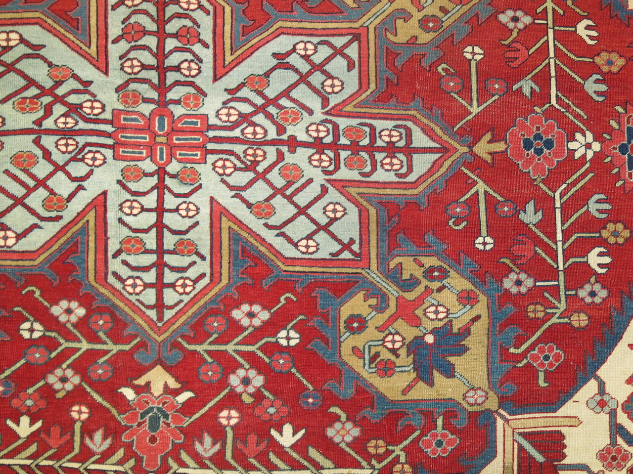 19th Century Antique Persian Serapi Rug For Sale 3