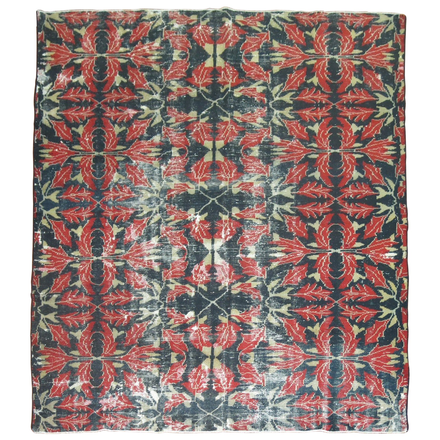 Vintage Turkish Weathered Rug