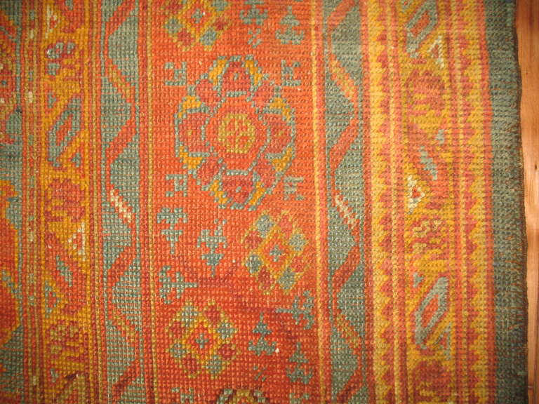 Antique Turkish Oushak Rug For Sale 3