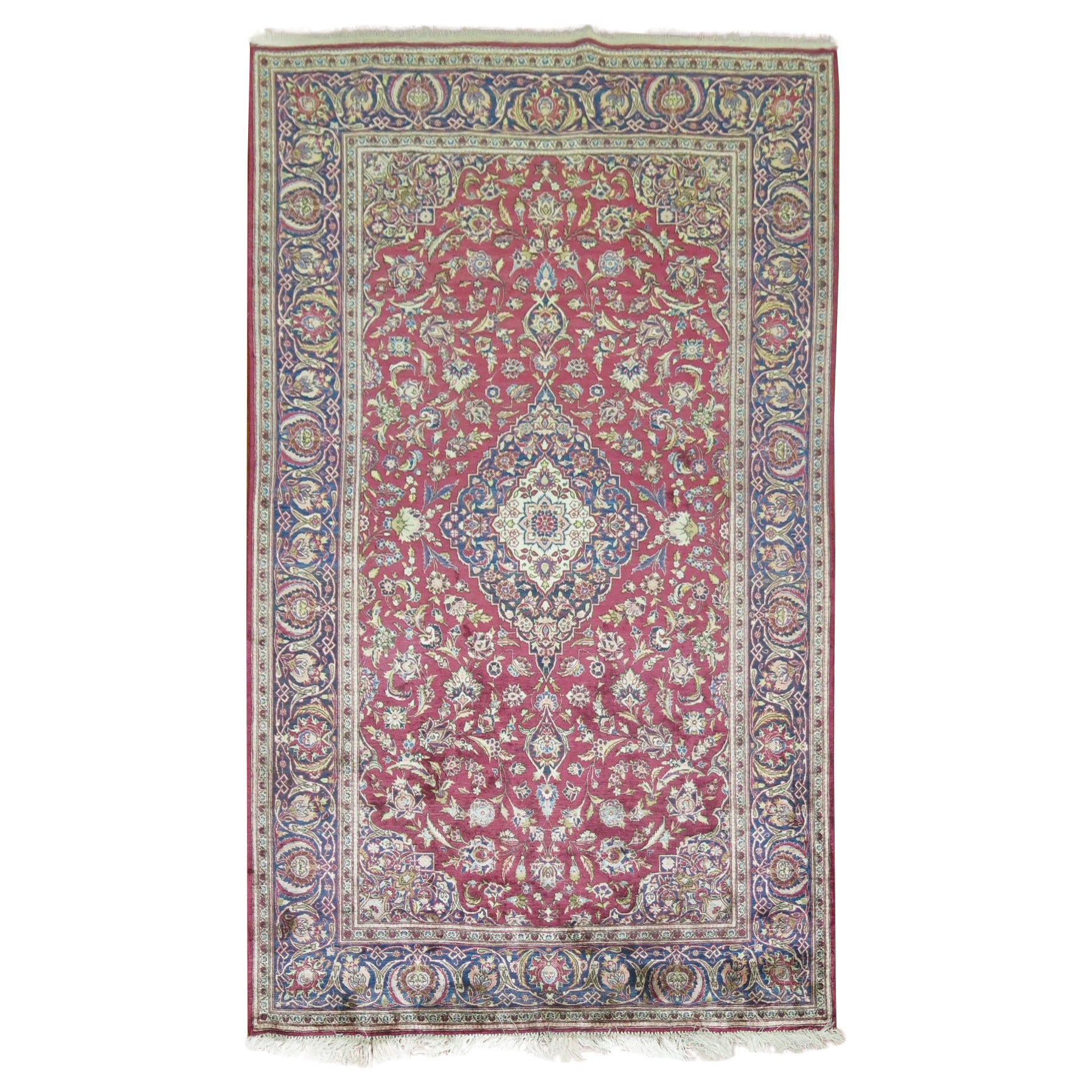 Antique Persian Silk Area Rug For Sale