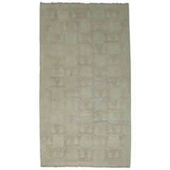 Floral Vintage Turkish Oushak Rug 9
