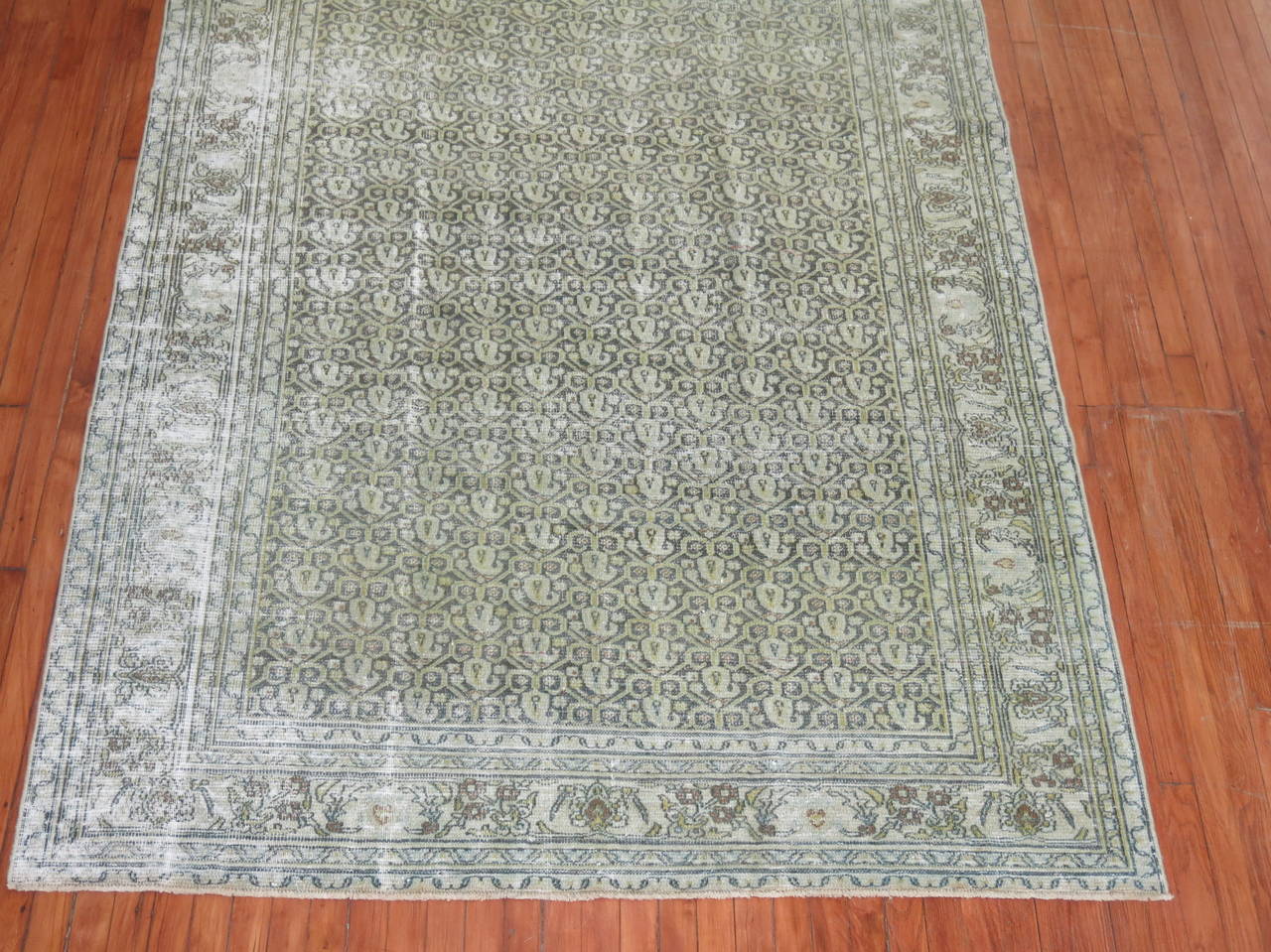 Distressed Antique Persian Gallery Rug 1