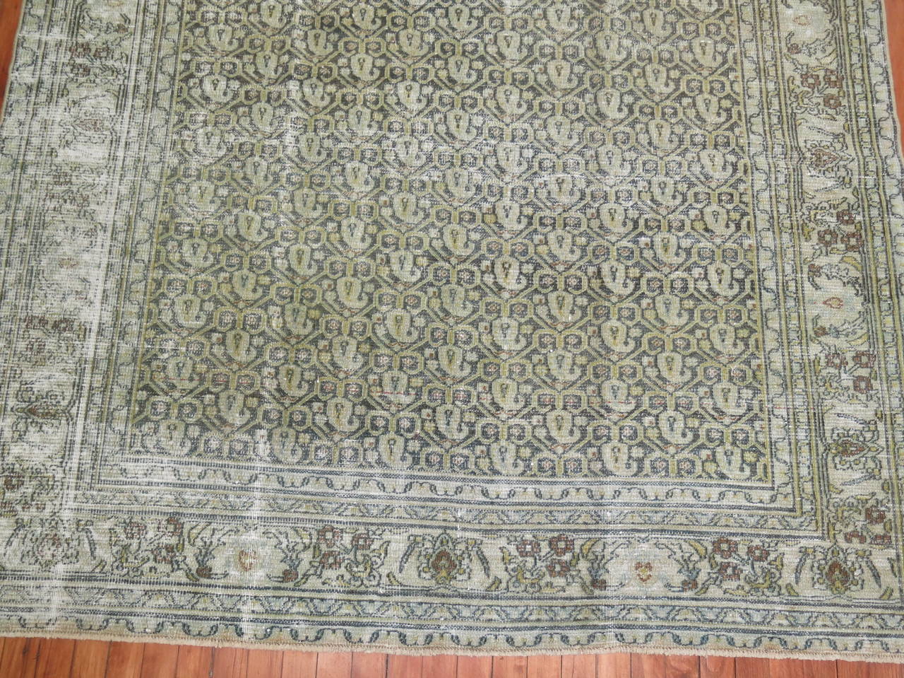 20th Century Distressed Antique Persian Gallery Rug