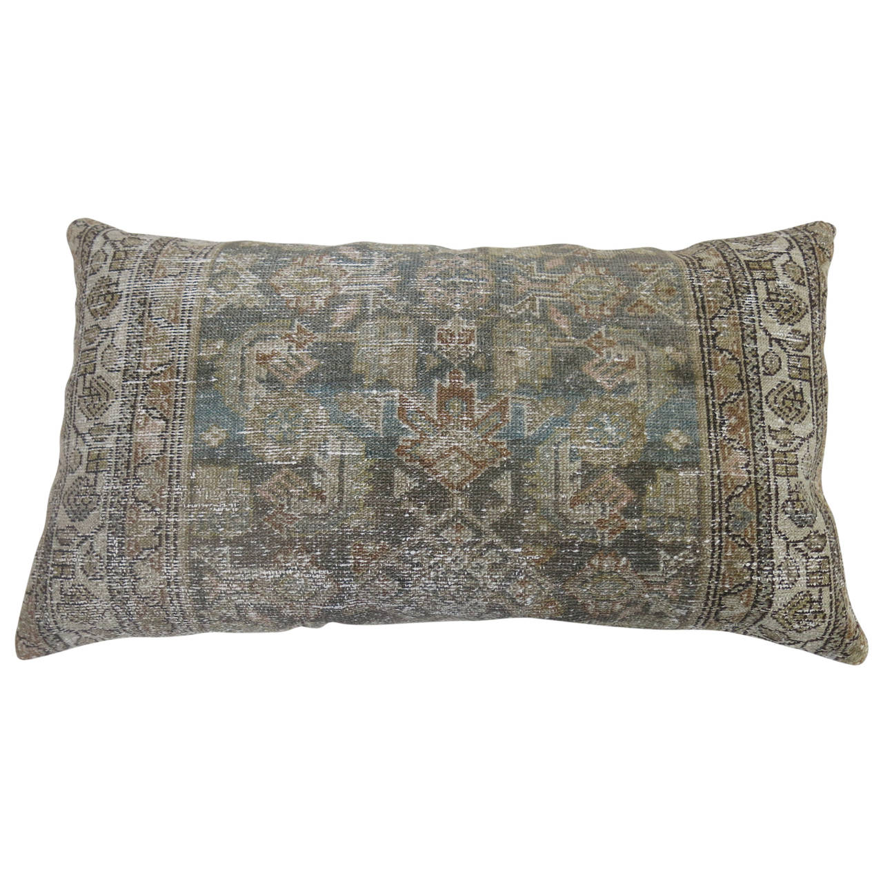 Malayer Rug Floor Pillow with Herati Design For Sale at 1stdibs