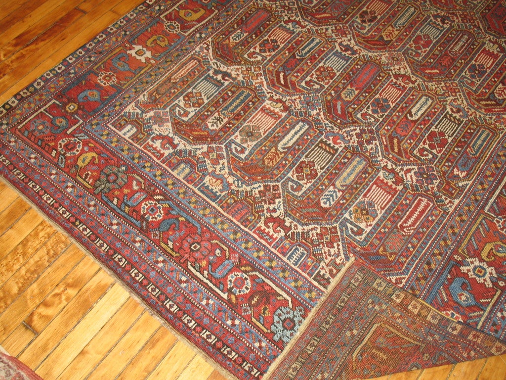 A beautiful tribal Persian weave featuring a large bold paisley design in quite an appealing size.

Size: 5'3