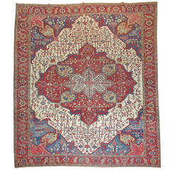 19th Century Antique Persian Serapi Rug 4