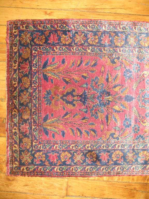 Hand-Woven Magnificent Superfine Persian Silk Kashan Rug For Sale