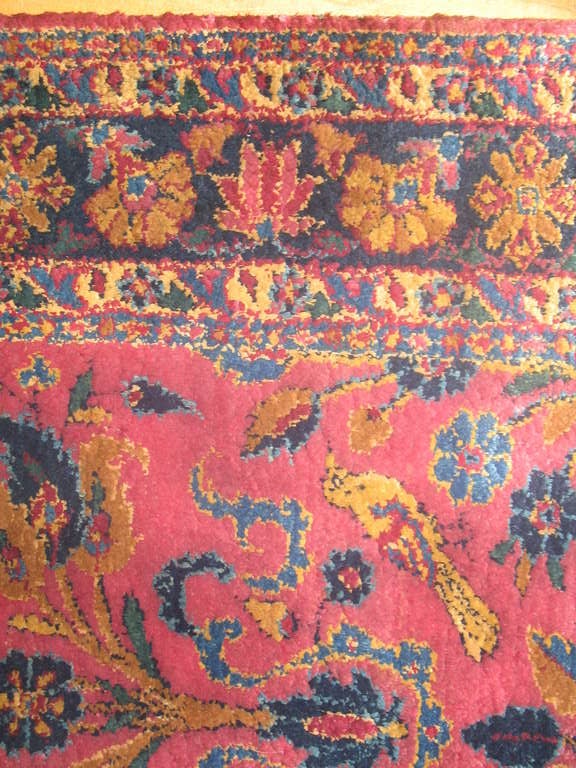 19th Century Magnificent Superfine Persian Silk Kashan Rug For Sale