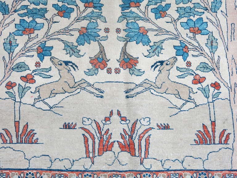 Laine Tapis pictural Paradise ancien Tabriz surdimensionné Tree of Life en vente