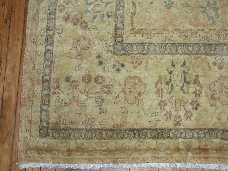 Hand-Knotted Persian Floral Rug For Sale