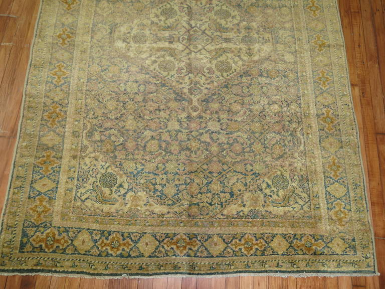 Sultanabad Antique Persian Mahal Rug For Sale