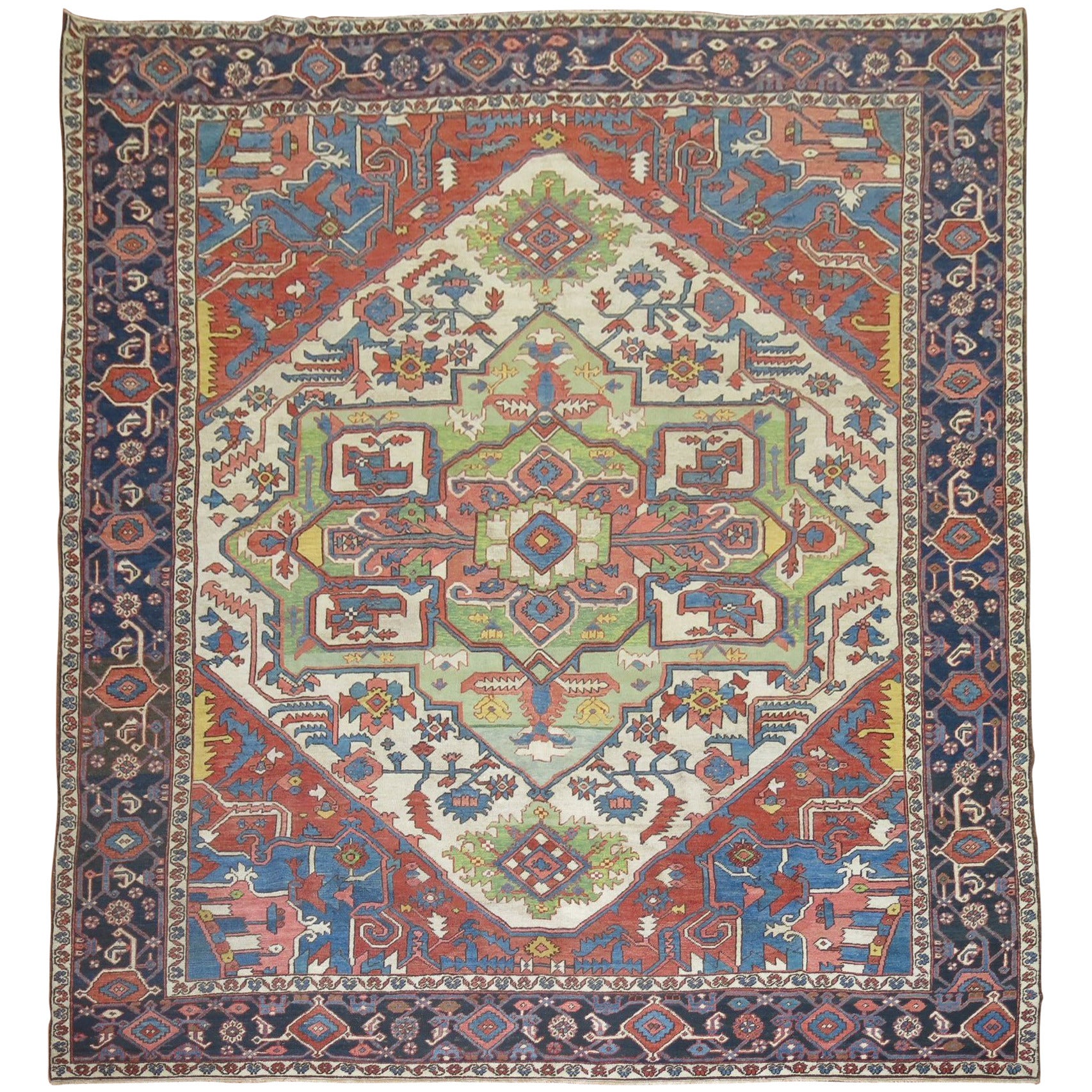 Antique Serapi Heriz Carpet For Sale