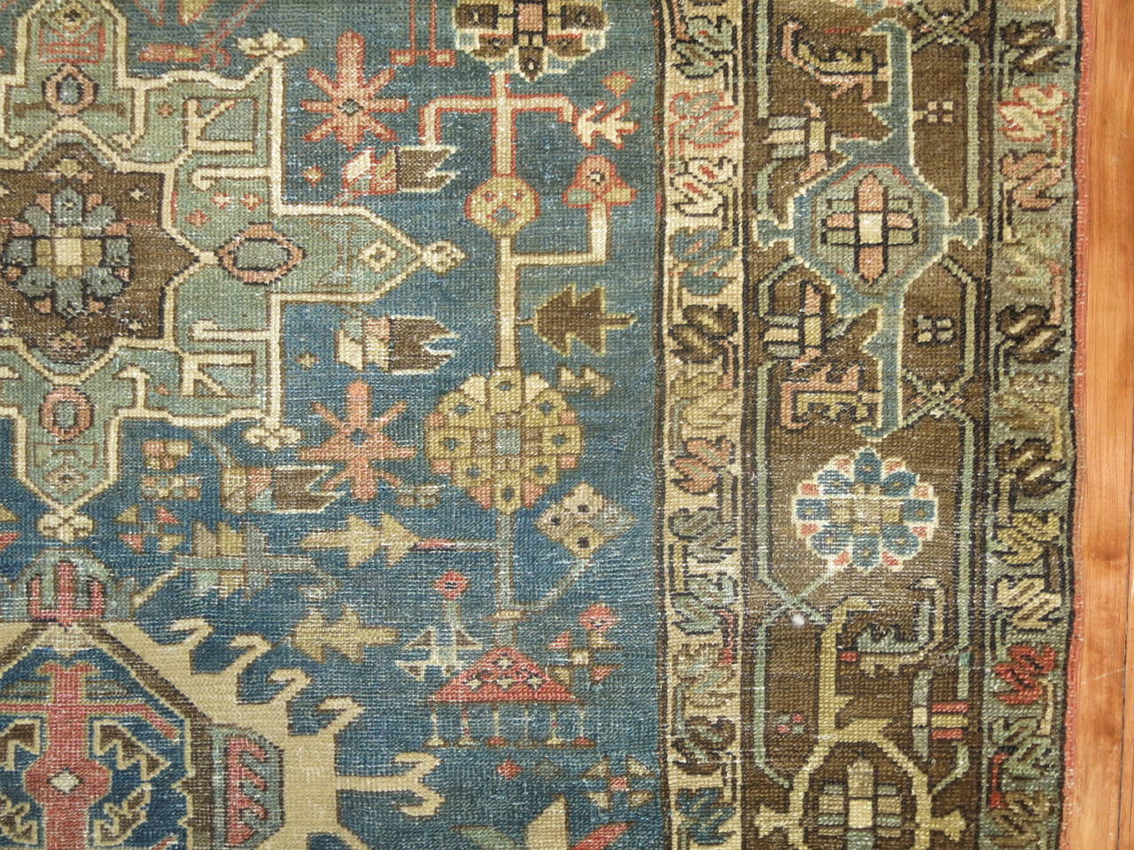 Heriz Serapi Blue Persian Heriz Karadja Rug