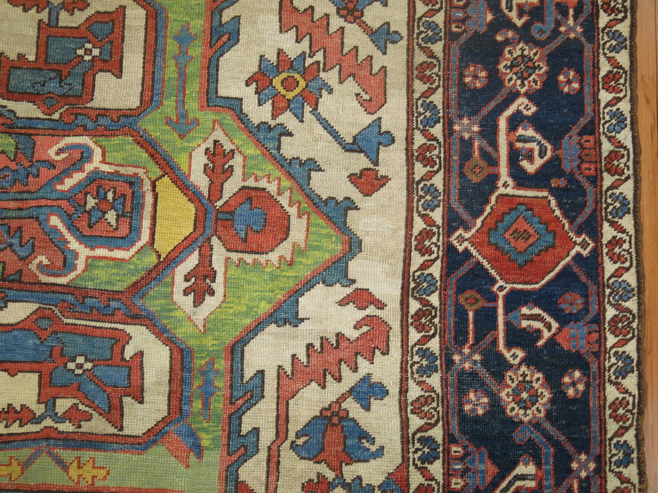 Vienna Secession Antique Serapi Heriz Carpet For Sale