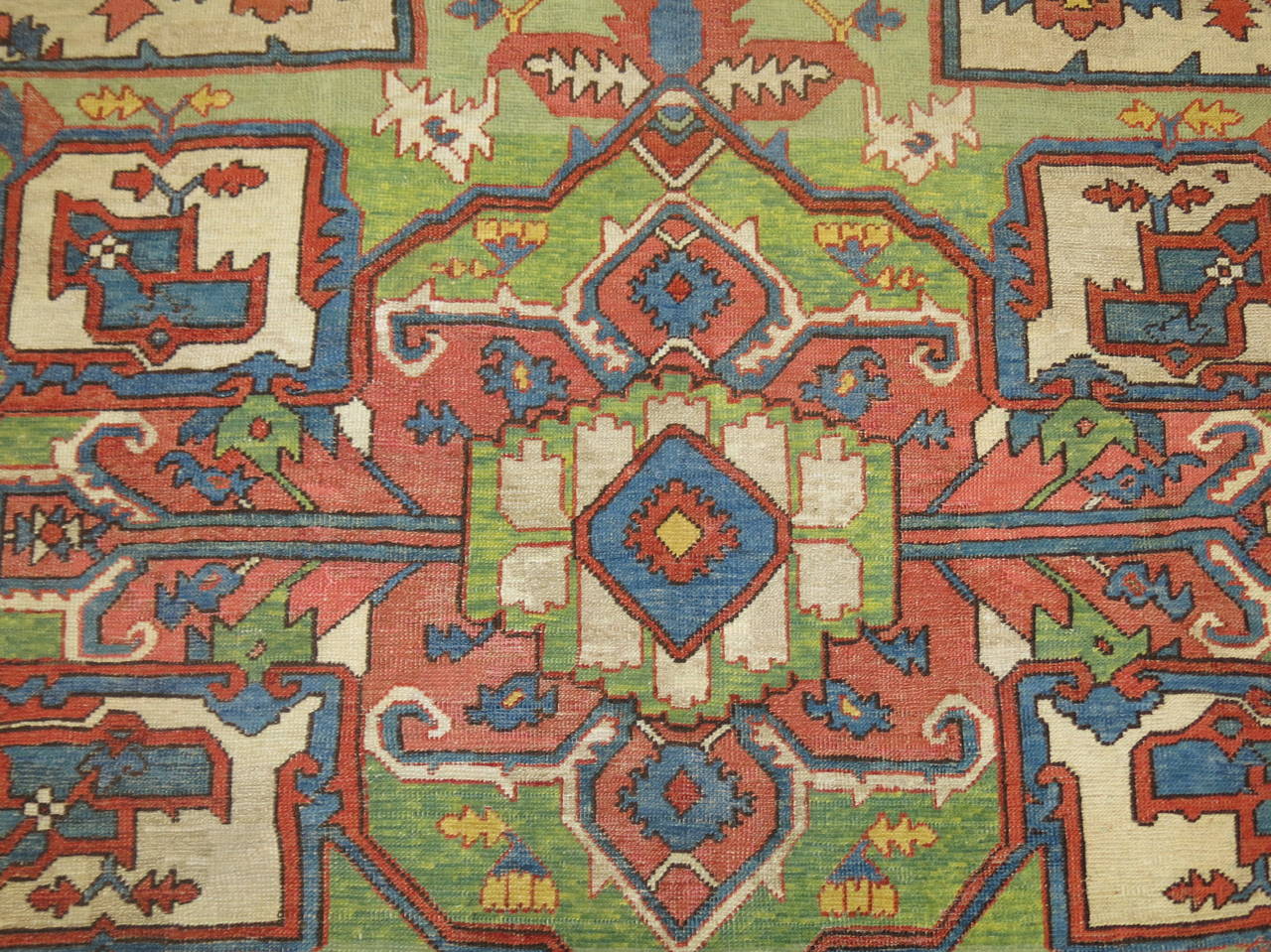 Wool Antique Serapi Heriz Carpet For Sale