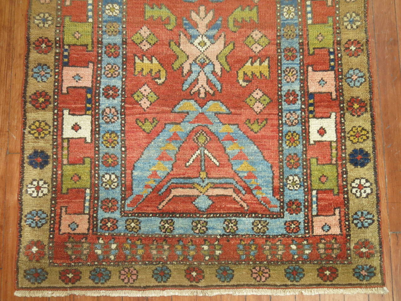 Hand-Knotted Tribal Antique Bakshaish Foot Rug from Northwest Persia
