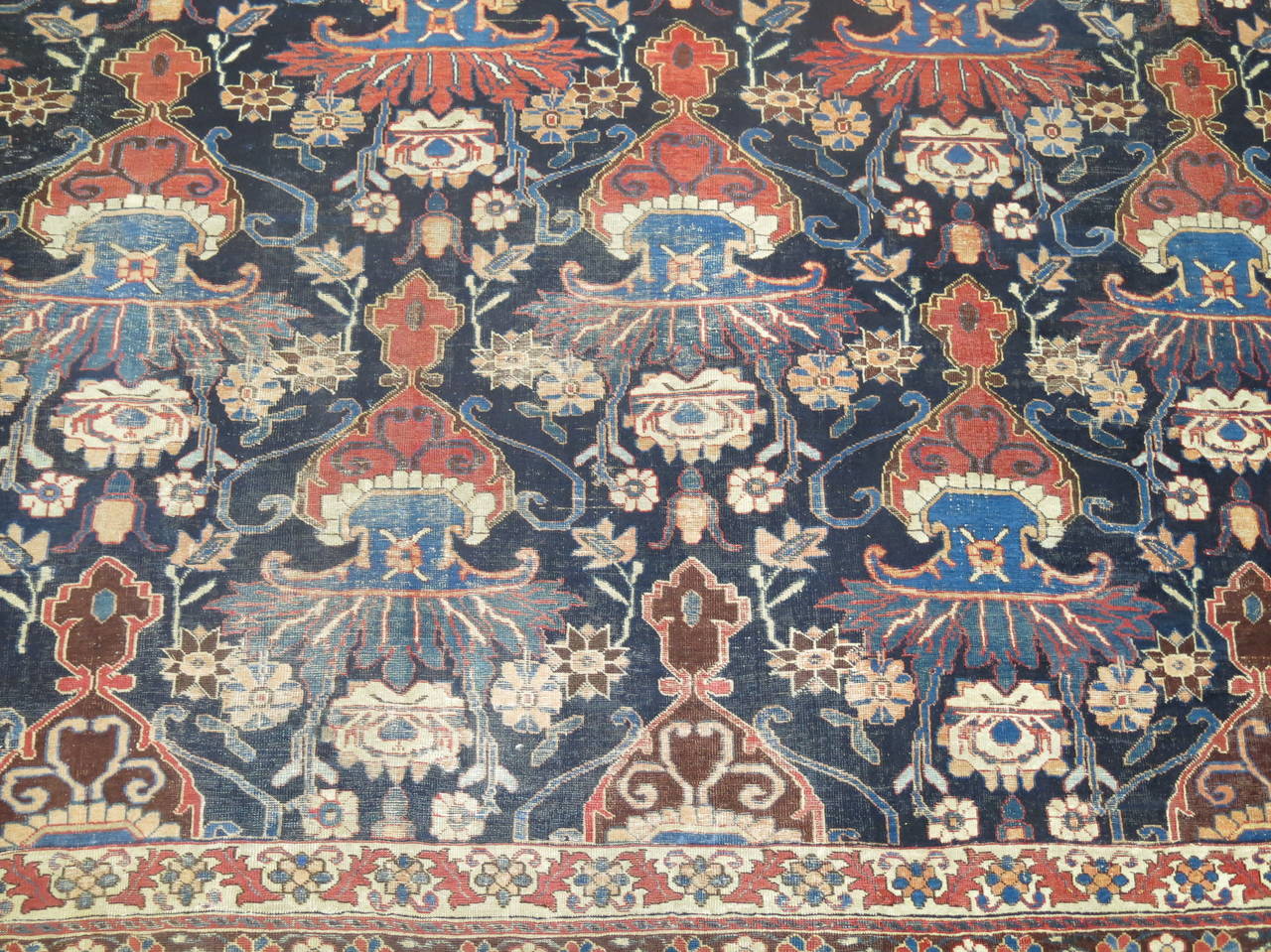 Antique Persian Afshar Oversize Rug In Fair Condition For Sale In New York, NY