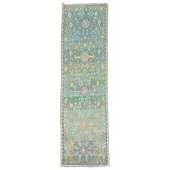 Green Antique Oushak Runner