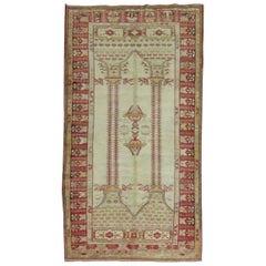 Vintage Rug with Scroll Motif