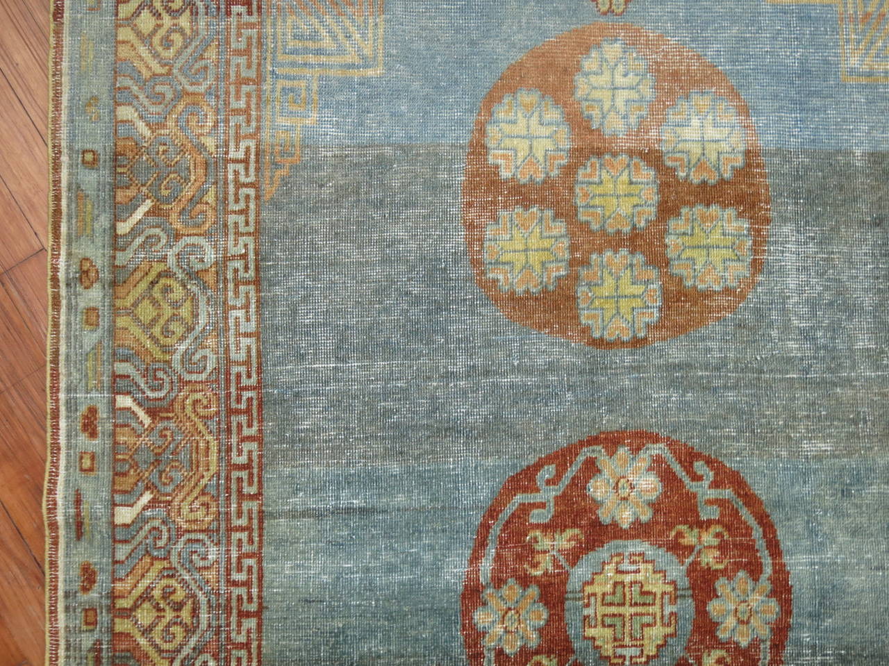 Wool Blue Antique Khotan Rug
