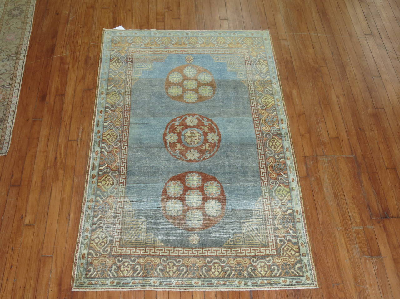 Blue Antique Khotan Rug In Excellent Condition In New York, NY