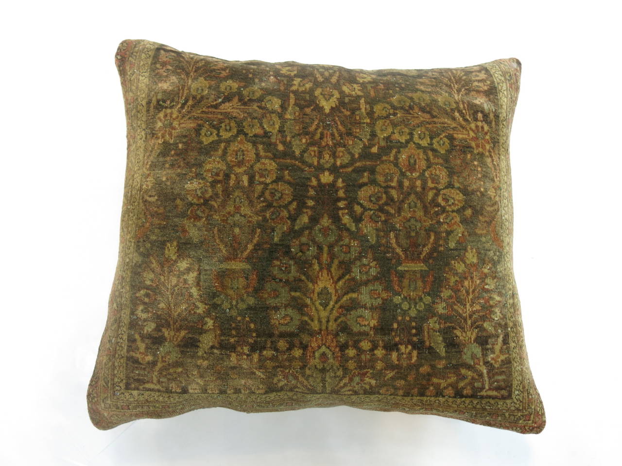 Sarouk Farahan Silk and Wool Antique Persian Pillows