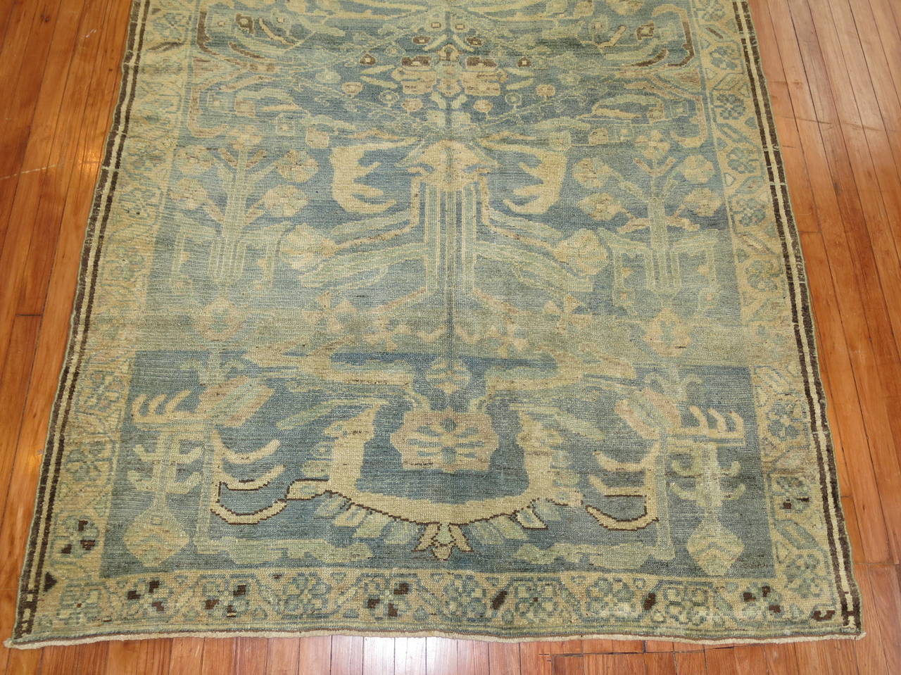 An early 20th century Soft Blue Abrashed Persian Malayer Rug
