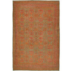 Antique Turkish Oushak Rug 6